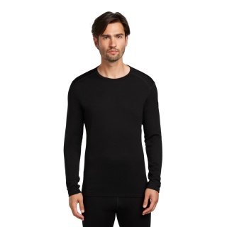 Icebreaker Bielizna Termo-Długie Rękawy 260 Tech Crewe - Wełna Merino, dopasowana - czarna Męska